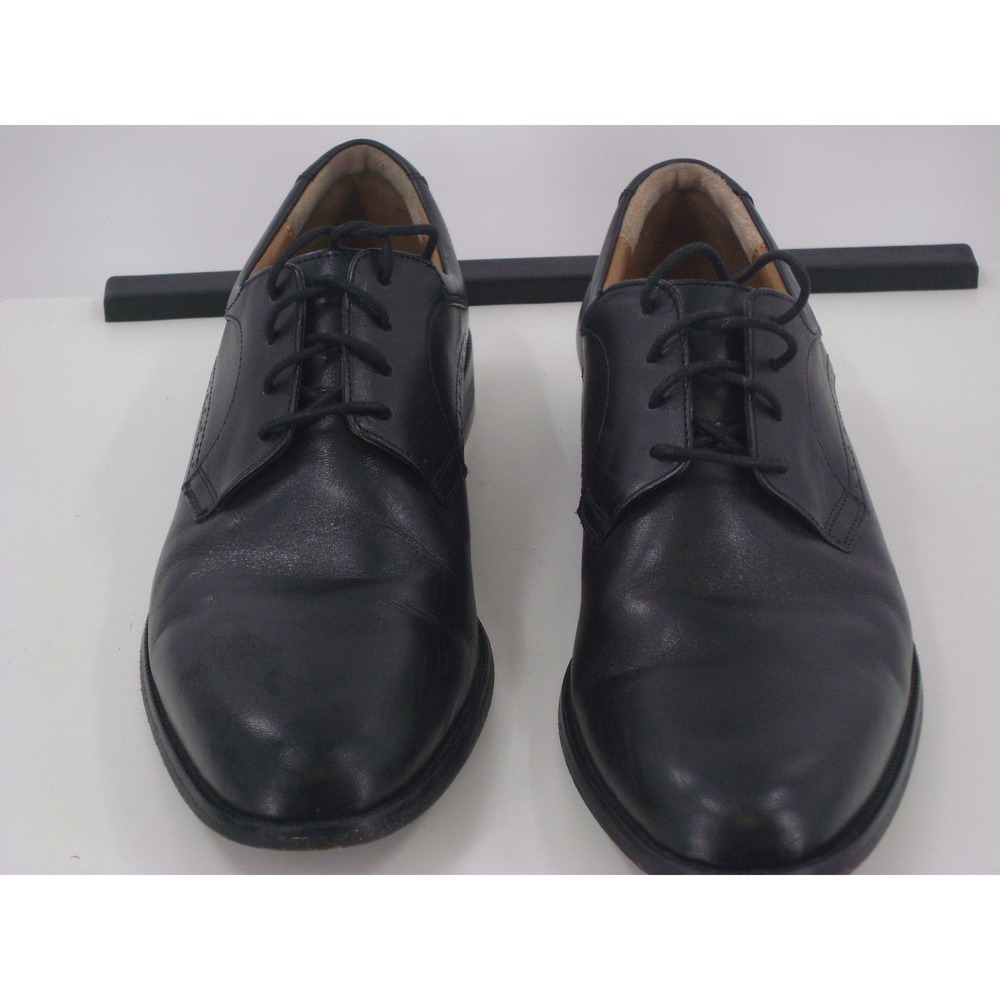 Johnston & Murphy Mens 10.5 M Black Leather Derby Dress Shoes 59-2015 H21